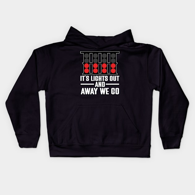 It's Lights Out And Away We Go Kids Hoodie by justin moore